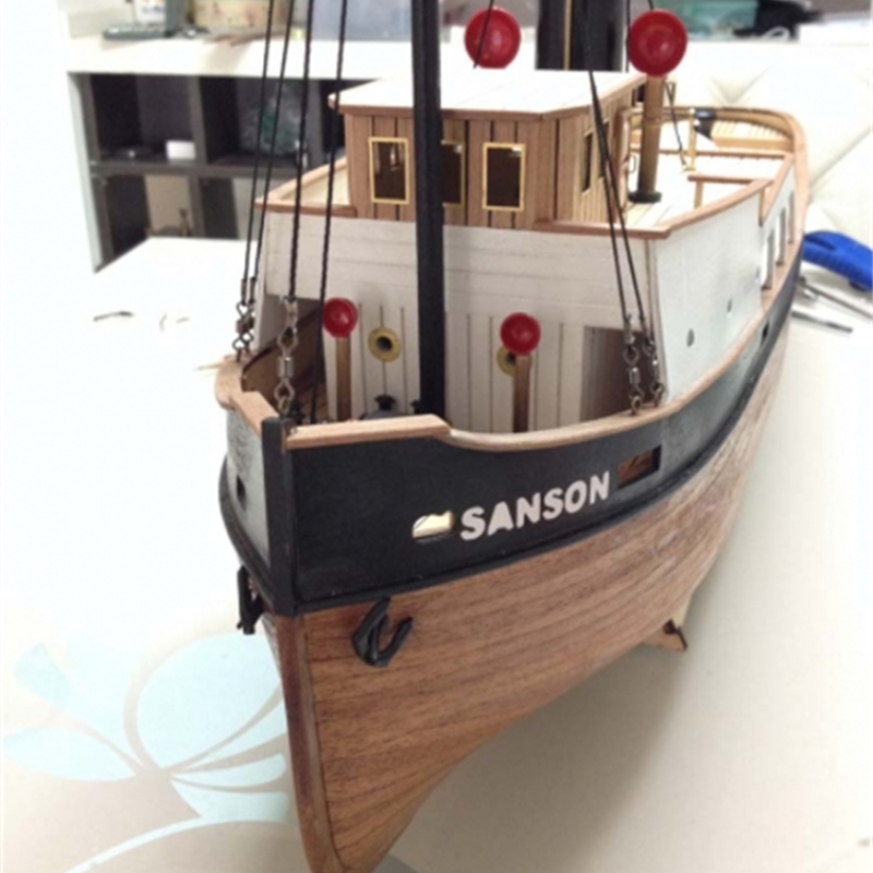 Model Kit Yacht - 1:50 wycinany laserowo holownik drewniana łódź