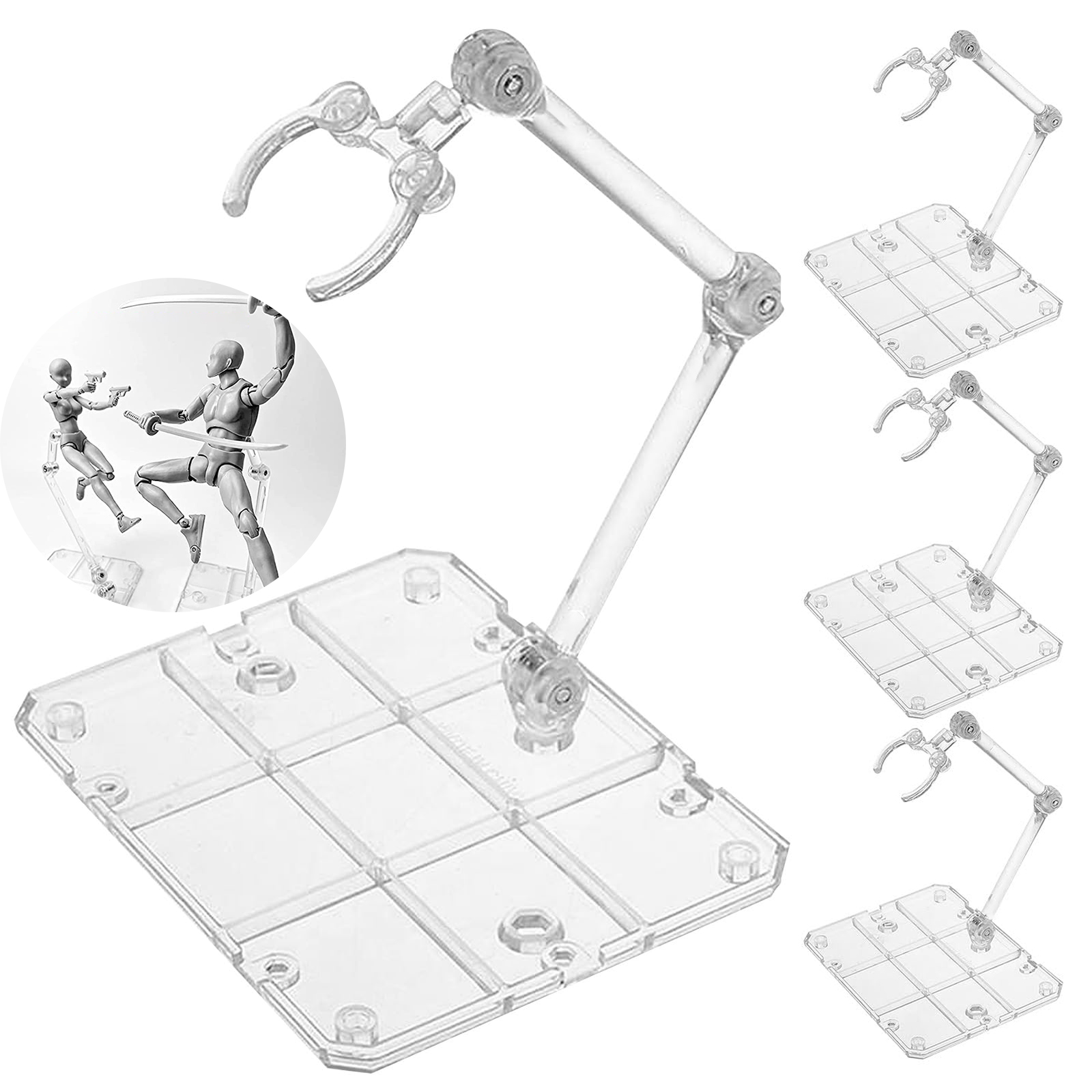 Model Kit Eva - Przezroczysty stojak na figurki akcji, montażowy