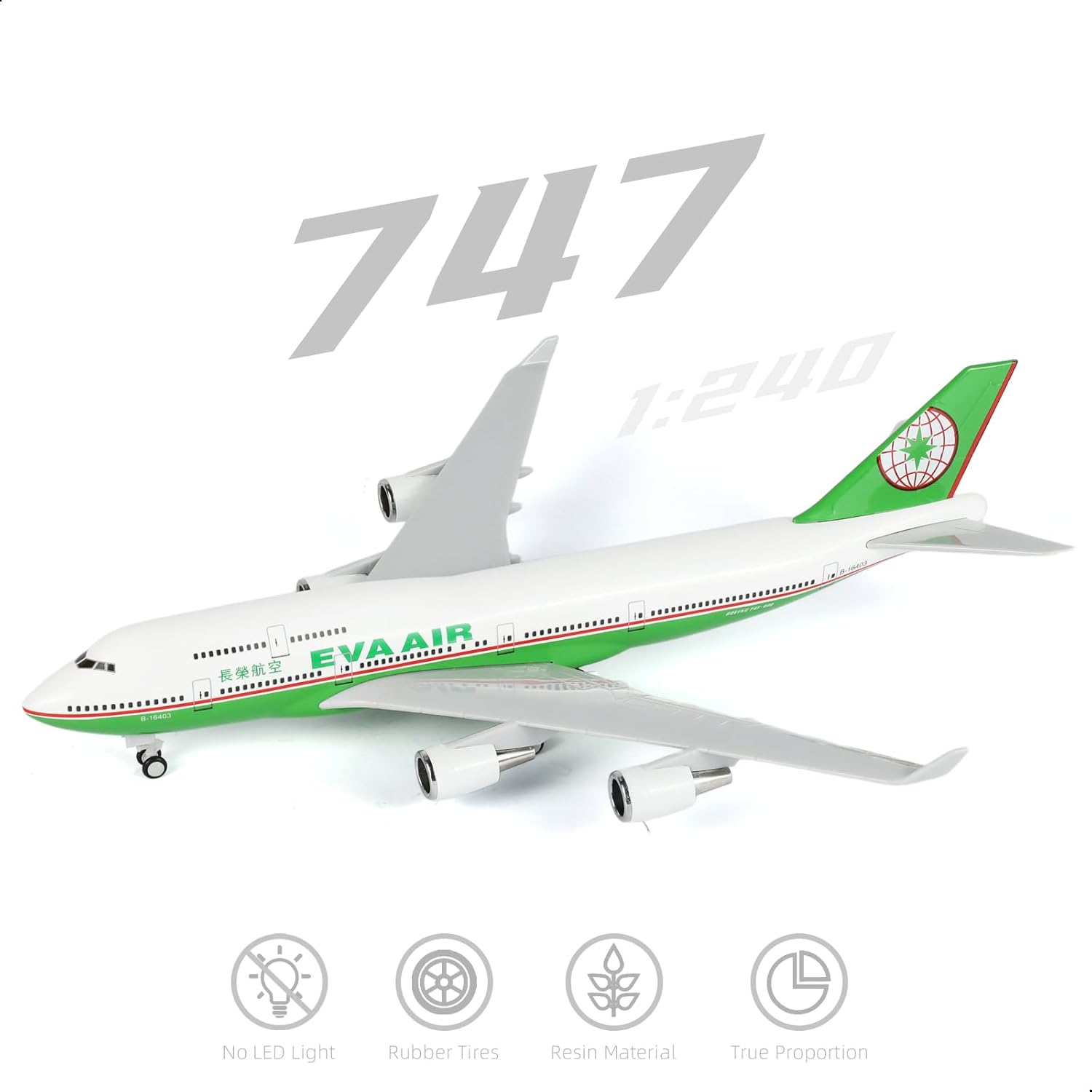 Model Kit Eva - Zestaw modelu samolotu EVA Air 747