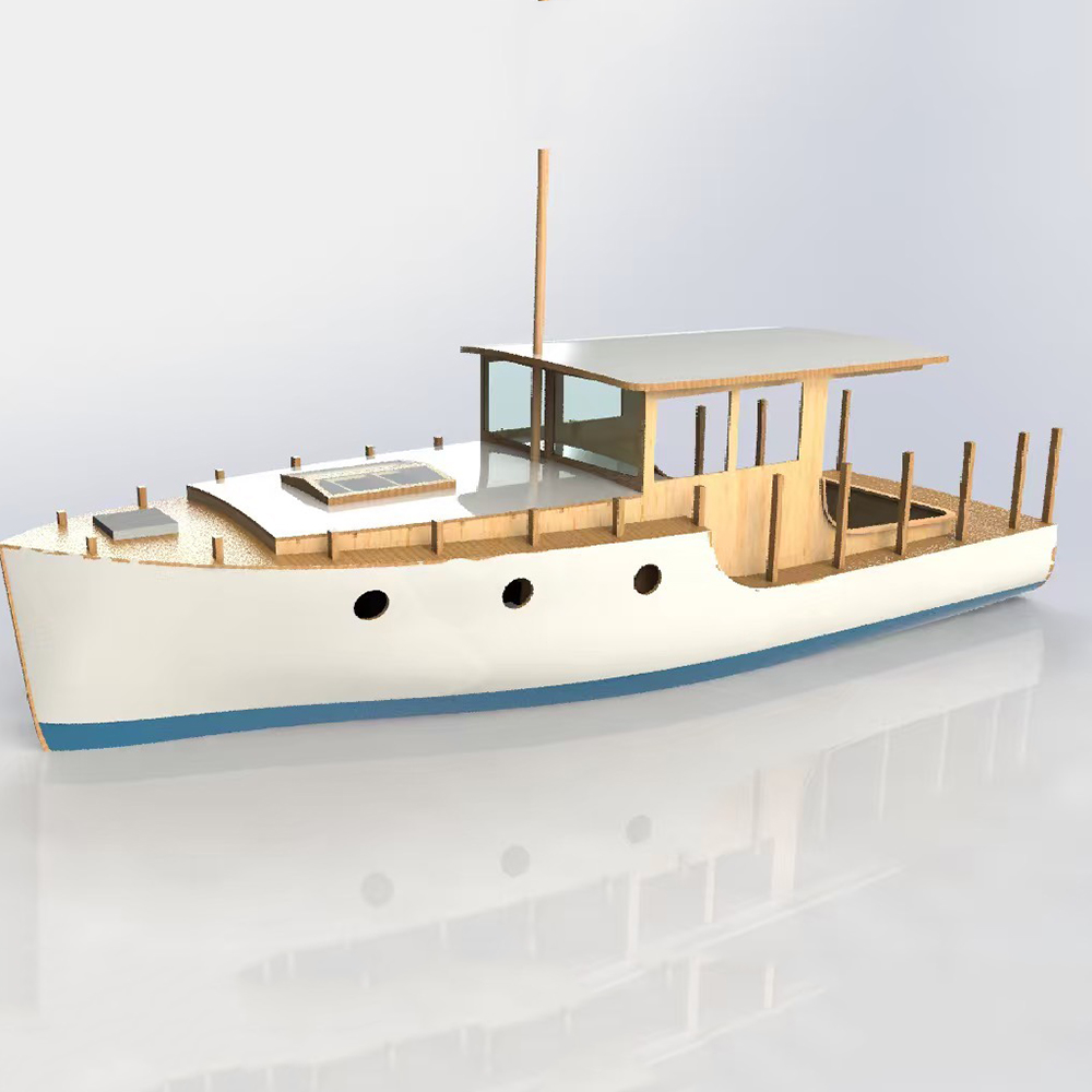 Model Kit Yacht - Łódź RC 70cm Europejska Klasyczna Mała