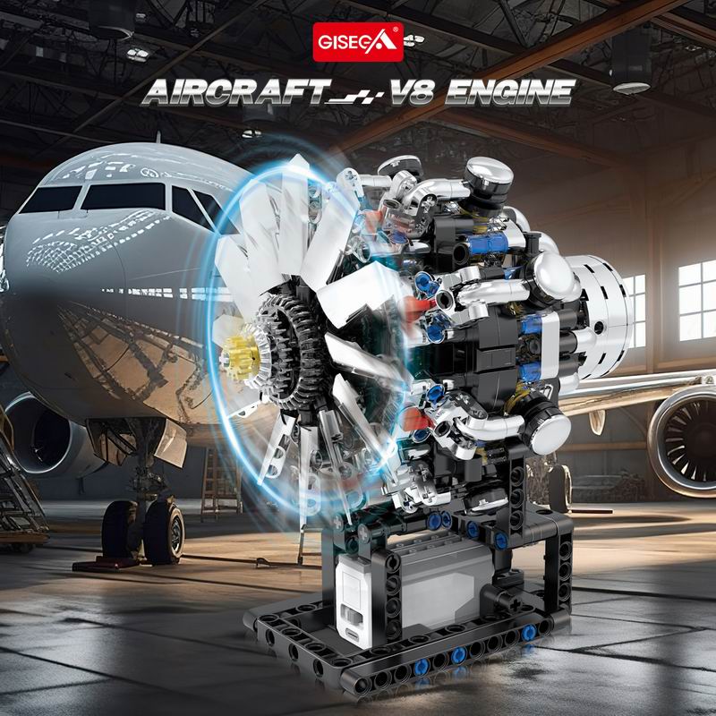 G8910 Silnik lotniczy V8, 558  – Model Kit Engine recenzja i cena
