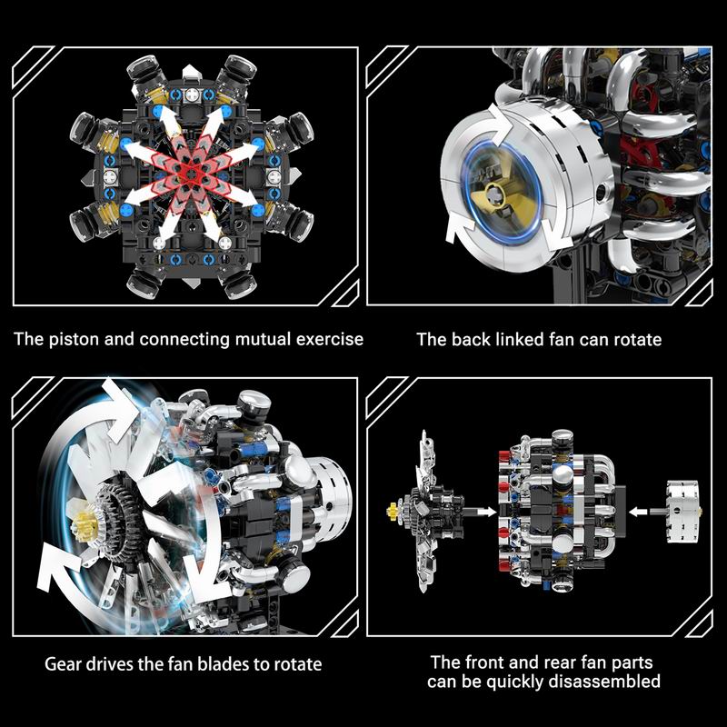 G8910 Silnik lotniczy V8, 558  – Model Kit Engine recenzja i cena